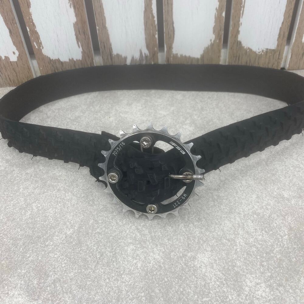 Tire Tread Belt With FSA Chain Ring Buckle Unique Mens Belt